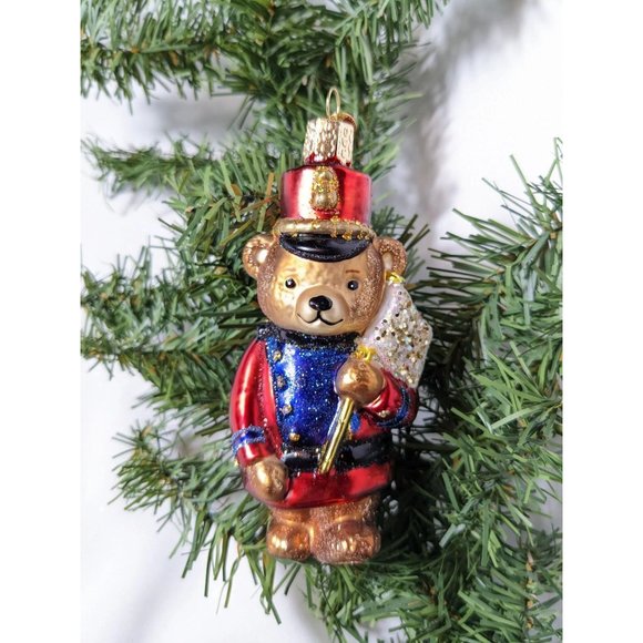 Marching Band Blown Glass Teddy Bear Old World Ornament - Picture 2 of 4